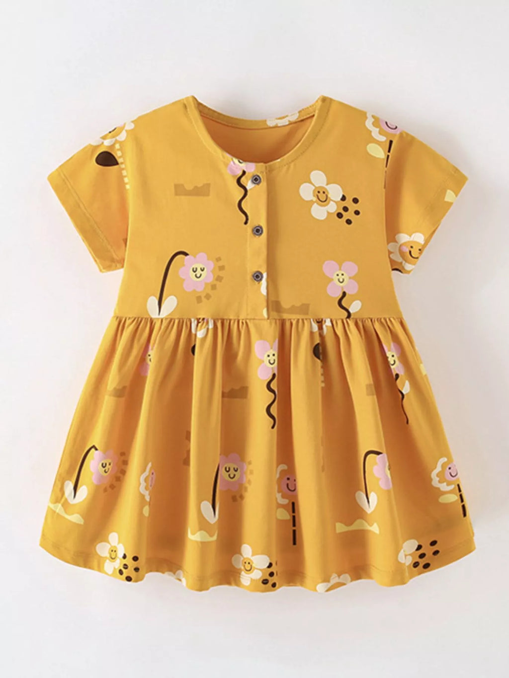 Children's Floral Print A - Line Casual Dress - Little Janey Shop