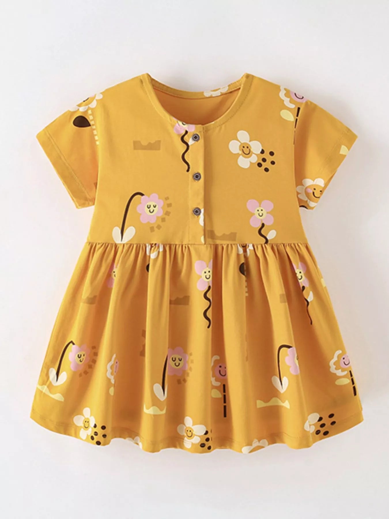Children's Floral Print A - Line Casual Dress - Little Janey Shop