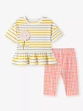 Children's Striped Top & Gingham Capri Set - Little Janey Shop