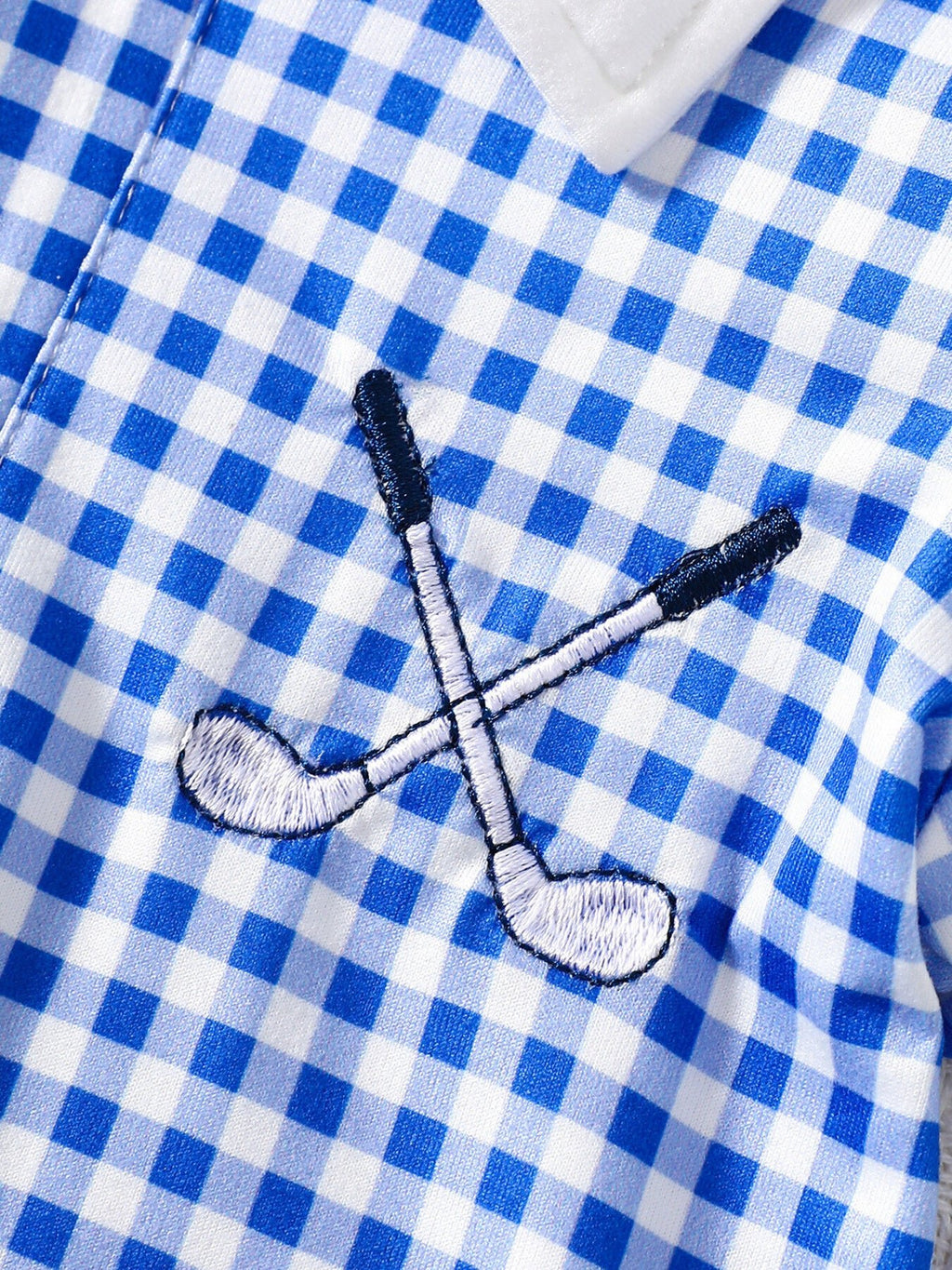 Children's Gingham Polo Collar Ruffle Hem Dress - Little Janey Shop