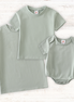 Sage blank basic t-shirt Adult Kids and baby bubble