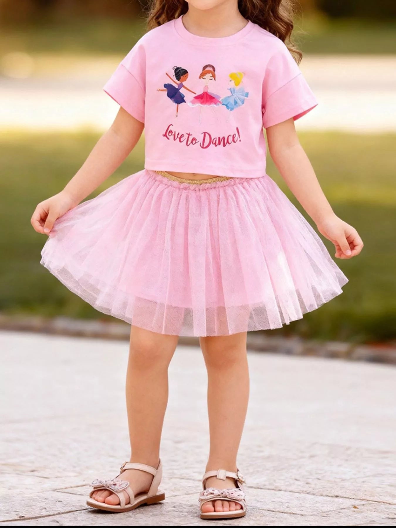 Children's Graphic T-Shirt and Tulle Skirt Set - Little Janey Shop