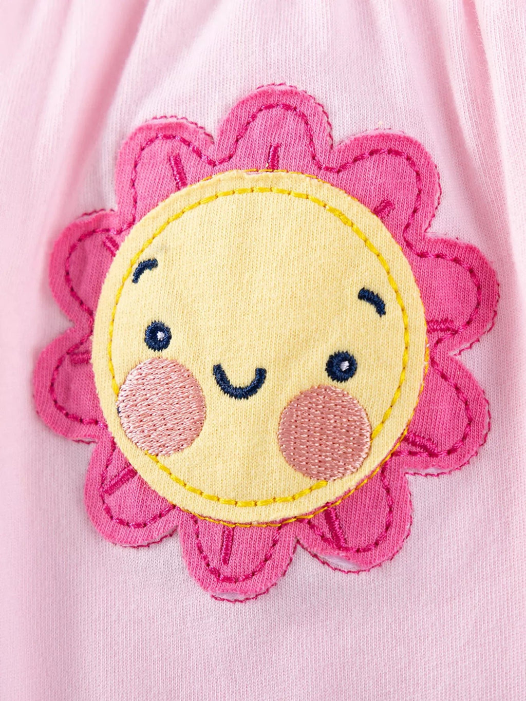 Children's Flower Appliqué Top & Rainbow Print Capri Set - Little Janey Shop
