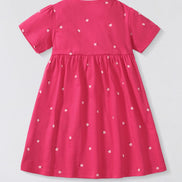 Girls' Unicorn Rainbow Short Sleeve Dress | 100% Cotton | Sizes 2Y–7Y - Little Janey Shop