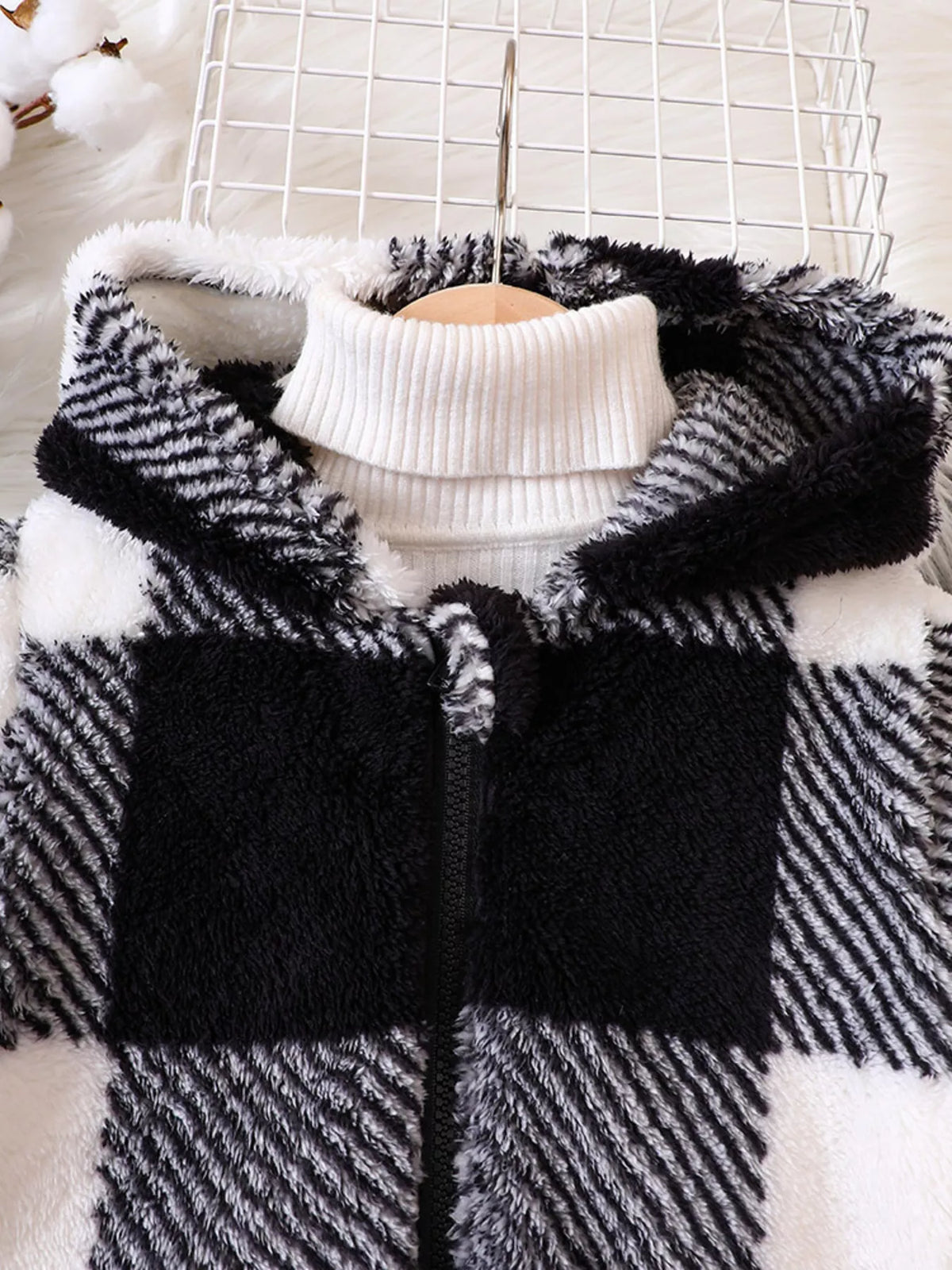 Children's Cozy Plaid Hooded Fleece Jacket - Little Janey Shop