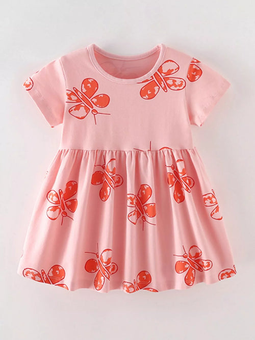 Children's Butterfly Print Casual Dress - Little Janey Shop