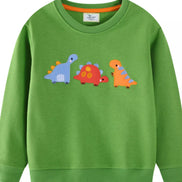 Children's Dinosaur Embroidered Crew Neck Sweatshirt - Little Janey Shop
