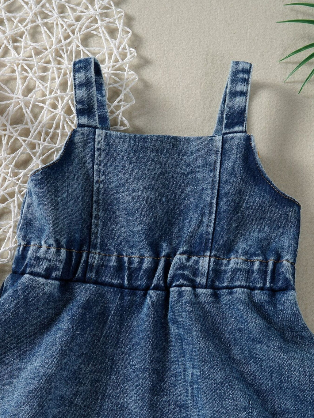 Girls' Ruffled Hem Denim Overall Dress | Dark Wash - Little Janey Shop