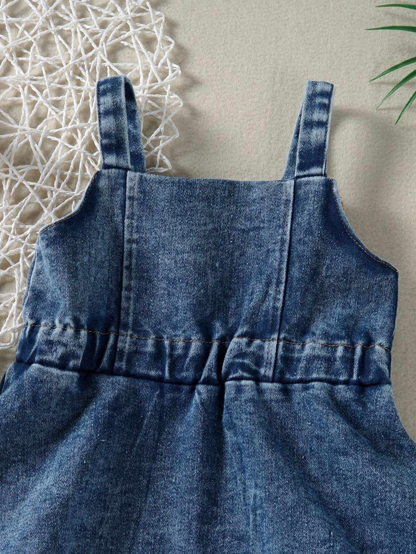 Girls' Ruffled Hem Denim Overall Dress | Dark Wash - Little Janey Shop