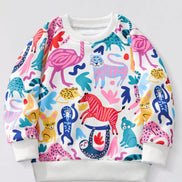 Children's Animal Print Crew Neck Sweatshirt - Little Janey Shop