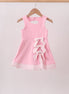 Pink Performance Bow Sash Scalloped Dress
