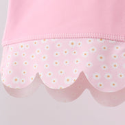 Pink scalloped active skorts set