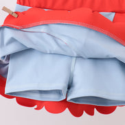 Blue scalloped active skorts set