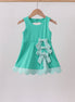 Green scalloped bow active dress