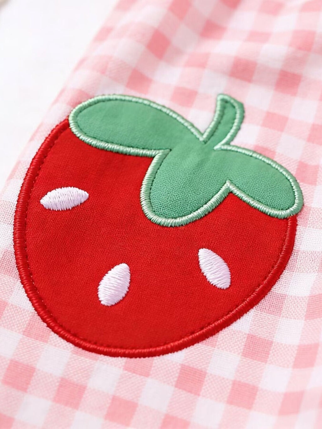 Girls' Fruit Embroidered Sleeveless Plaid Dress | Little Janey - Little Janey Shop