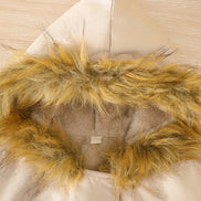 Children's Tie Waist Faux Fur Hooded Outerwear - Little Janey Shop