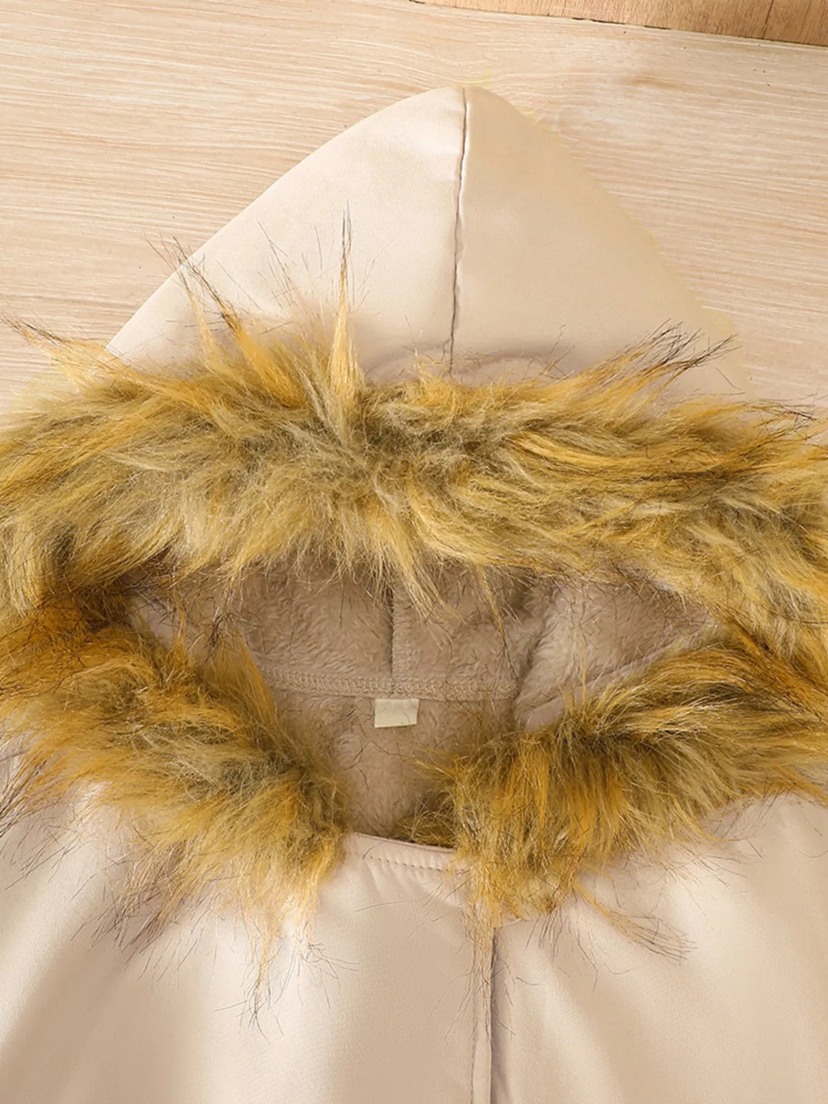 Children's Tie Waist Faux Fur Hooded Outerwear - Little Janey Shop