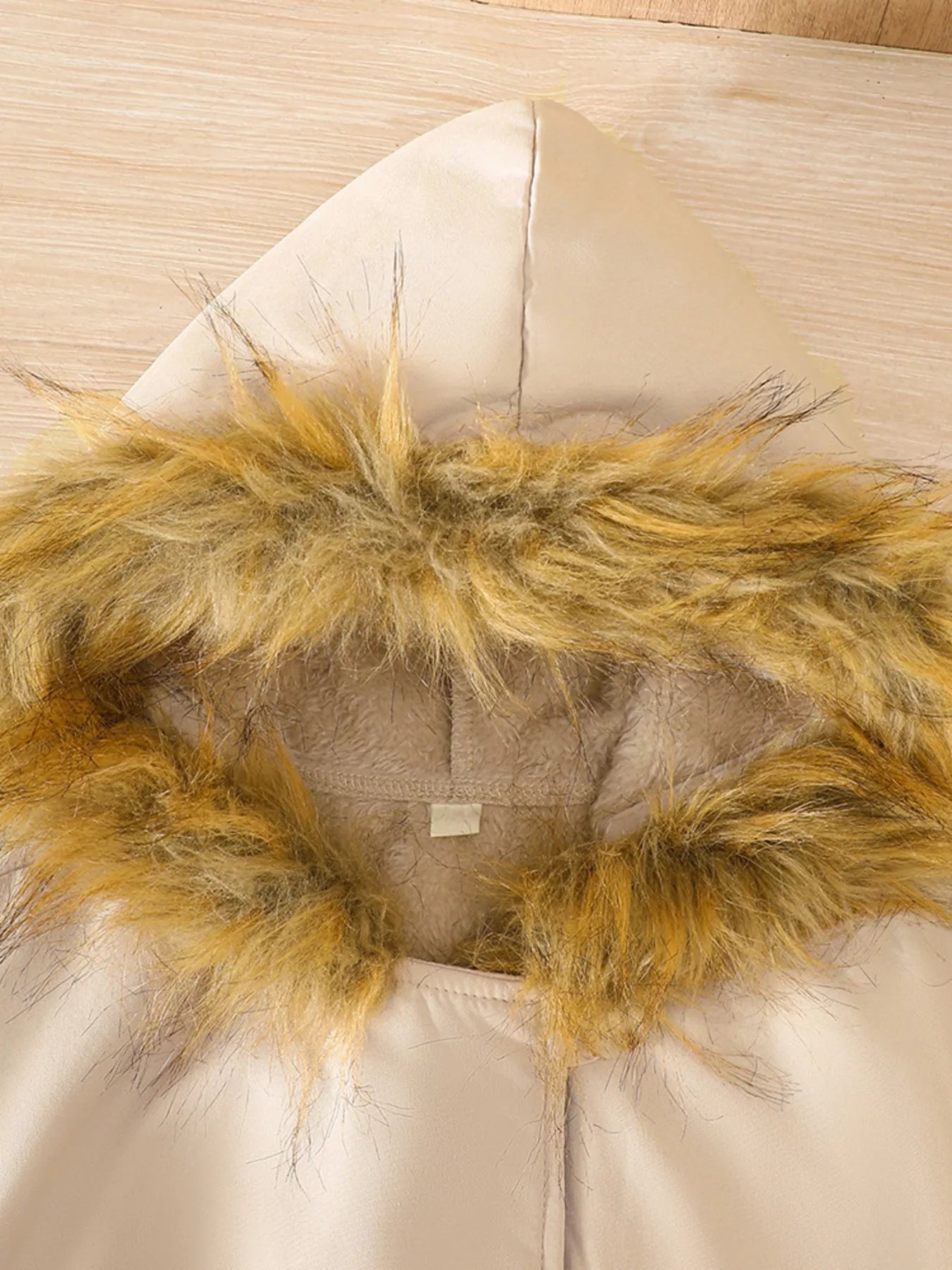 Children's Tie Waist Faux Fur Hooded Outerwear - Little Janey Shop