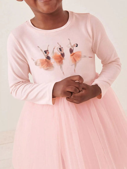 Children's Ballerina Long Sleeve Tulle Dress - Little Janey Shop