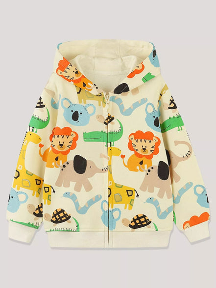 Children's Animal Print Zip - Up Hoodie - Little Janey Shop