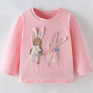 Children's Bunny Applique Long Sleeve T-Shirt - Little Janey Shop