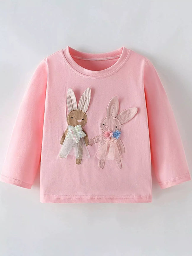 Children's Bunny Applique Long Sleeve T-Shirt - Little Janey Shop