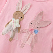 Children's Bunny Applique Long Sleeve T-Shirt - Little Janey Shop