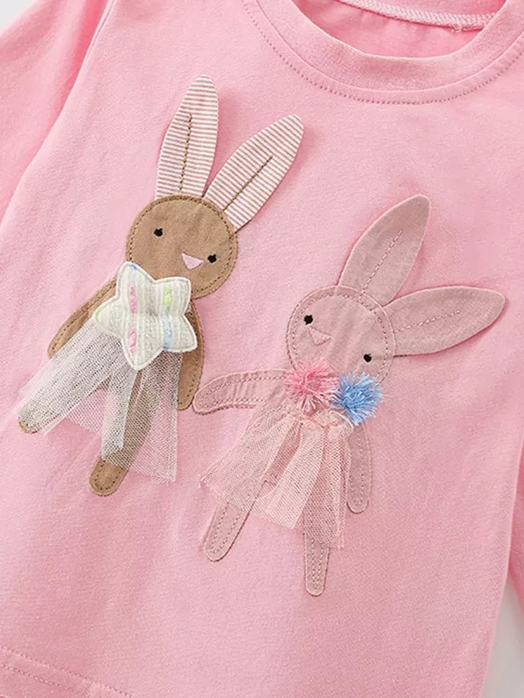 Children's Bunny Applique Long Sleeve T-Shirt - Little Janey Shop