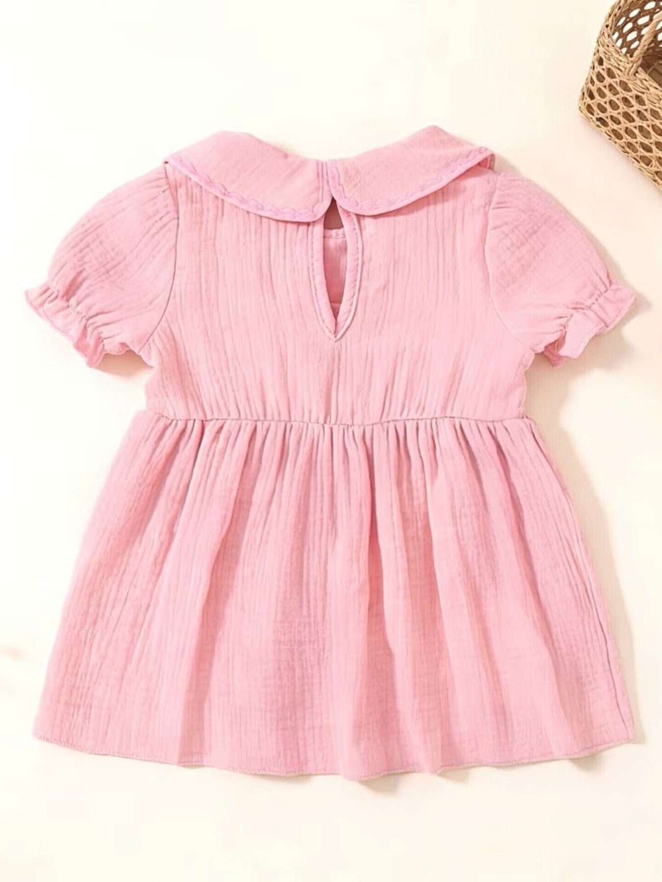 Children's Bear Embroidered Smocked Dress - Little Janey Shop