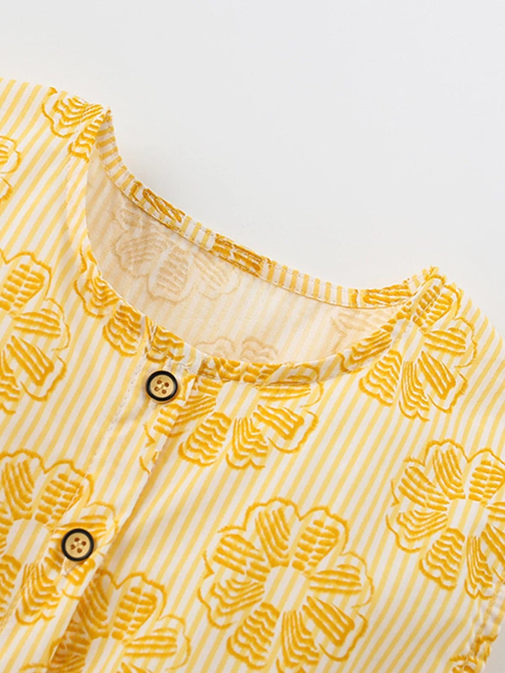 Children's Floral Print Button - Front Casual Dress - Little Janey Shop