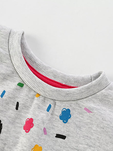 Children's Cartoon Cat Crew Neck Sweatshirt - Little Janey Shop