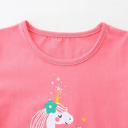 Children's Cute Unicorn Graphic Short Sleeve T-Shirt - Little Janey Shop