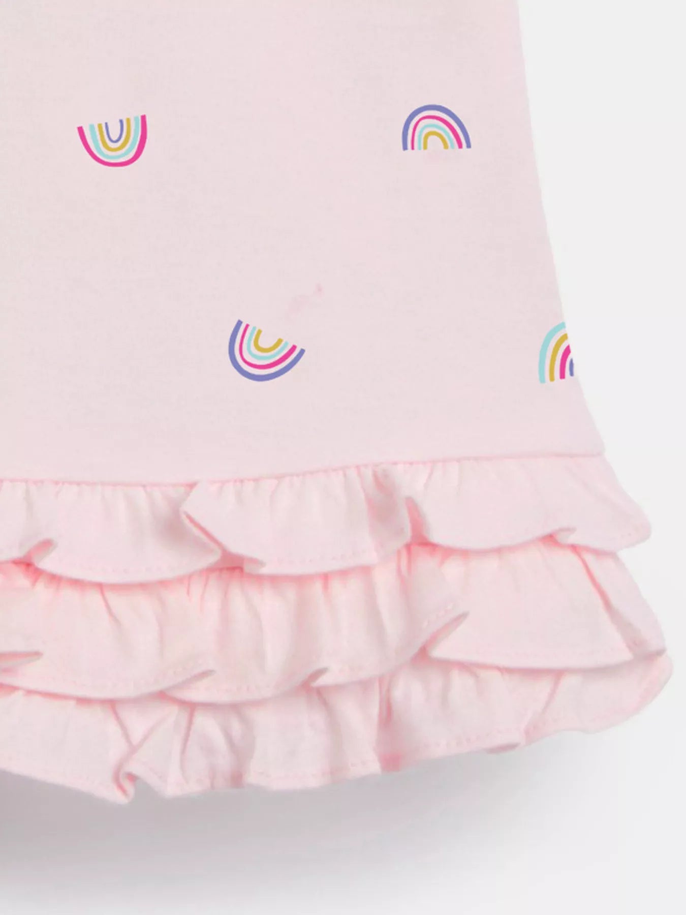 Girls' Rainbow Ruffle Hem Polo Dress | 100% Cotton | Sizes 2Y–7Y - Little Janey Shop