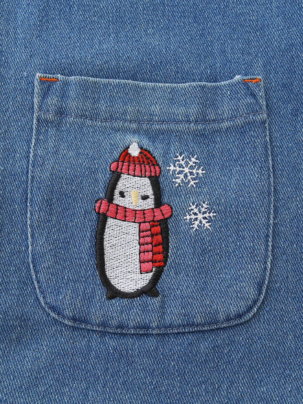 Children's Contrast Raglan Sleeve Denim Dress - Little Janey Shop