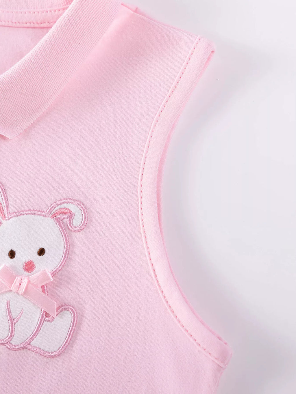 Children's Ruffled Hem Sleeveless Blush Pink Polo Dress - Little Janey Shop