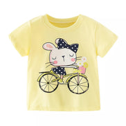 Children's Cartoon Rabbit Bicycle Short Sleeve T-Shirt - Little Janey Shop