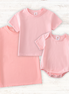 Pink blank basic t-shirt Adult Kids and baby bubble
