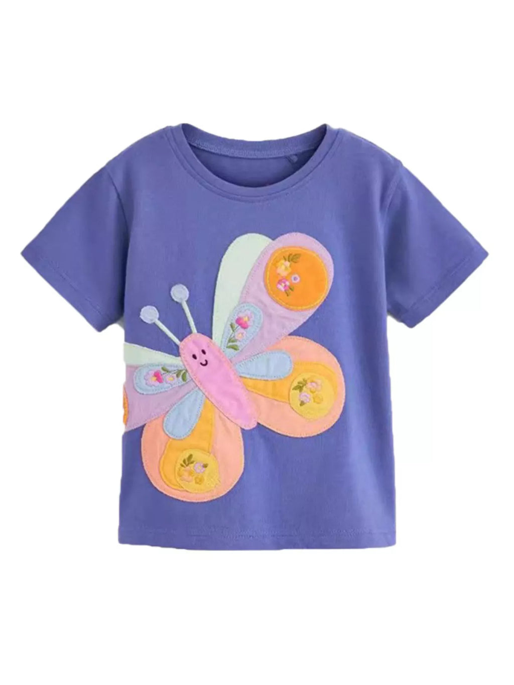 Children's Butterfly Embroidered Short Sleeve T-Shirt - Little Janey Shop