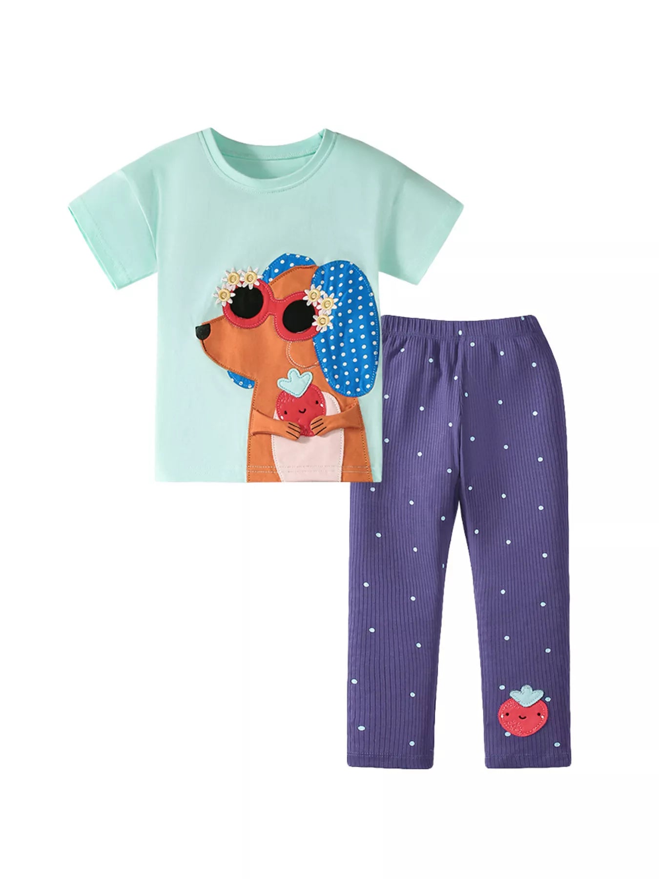 Children's Animal Tee and Polka Dot Leggings Set - Little Janey Shop