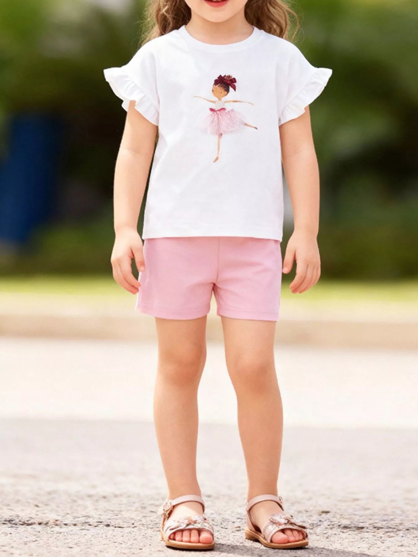 Children's Ballerina Graphic Tee & Shorts Set - Little Janey Shop
