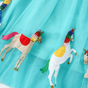 Children's Striped Unicorn Tulle Dress - Little Janey Shop