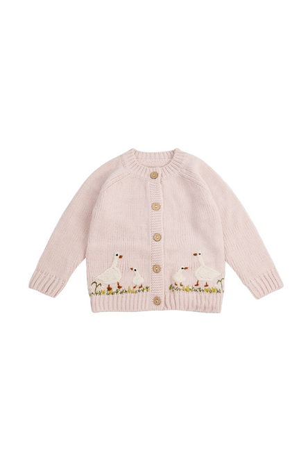 Pink goose cardigan sweater