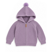 Purple zipper cardigan sweater