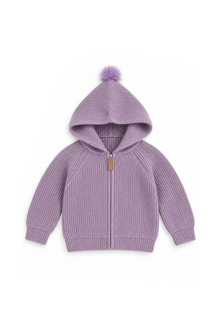Purple zipper cardigan sweater