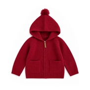 Red zipper cardigan sweater