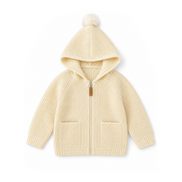 Apricot zipper cardigan sweater