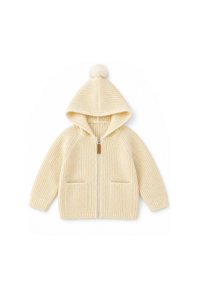 Apricot zipper cardigan sweater