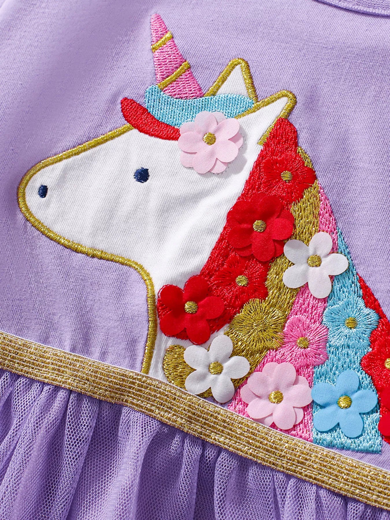 Children's Unicorn Short Sleeve Tulle Dress - Little Janey Shop
