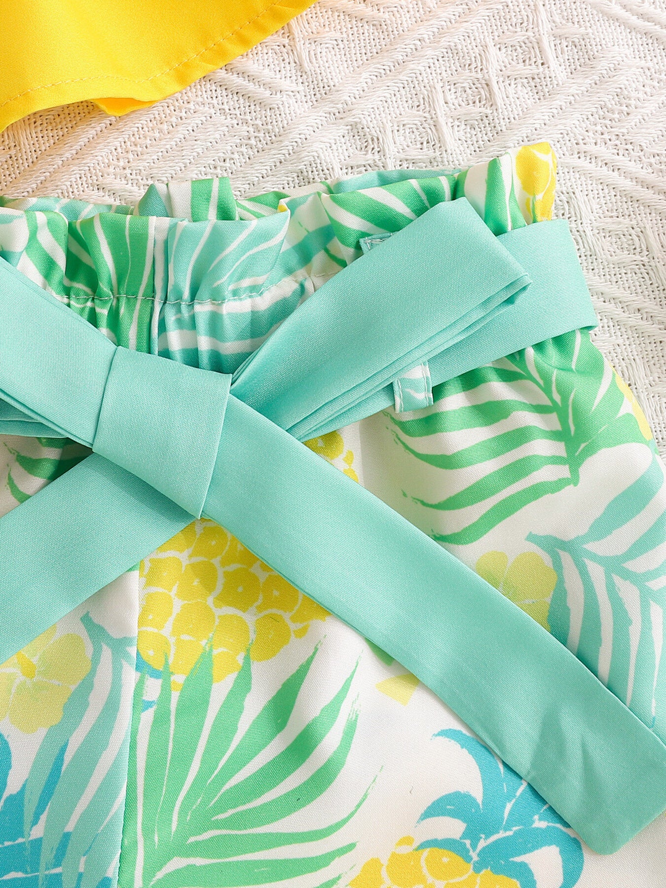 Children's Ruffle Trim Layered Cami Top & Pineapple Print Shorts Set - Little Janey Shop