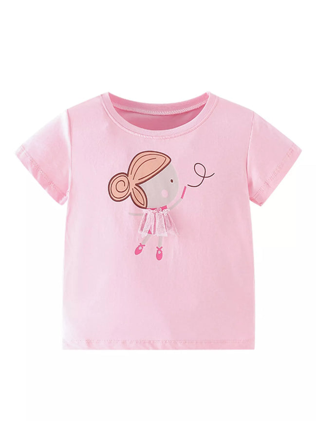 Children's Ballerina Graphic Short Sleeve T-Shirt - Little Janey Shop